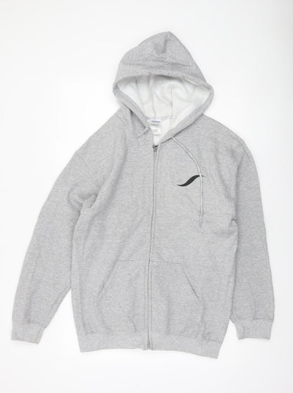 Mens UK Size M Gildan Grey Full Zip Hoodie