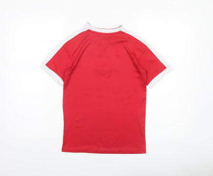 Givova Boys Red Short Sleeve Football Jersey T-Shirt 2XS Polyester Athletic Fit
