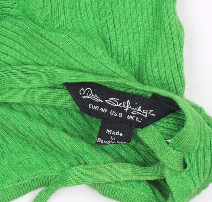 Womens UK Size 12 Miss Selfridge Green Cardigan Jumper
