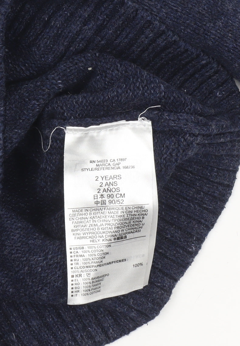 Boys UK Size 2 Years Gap Blue Pullover Jumper