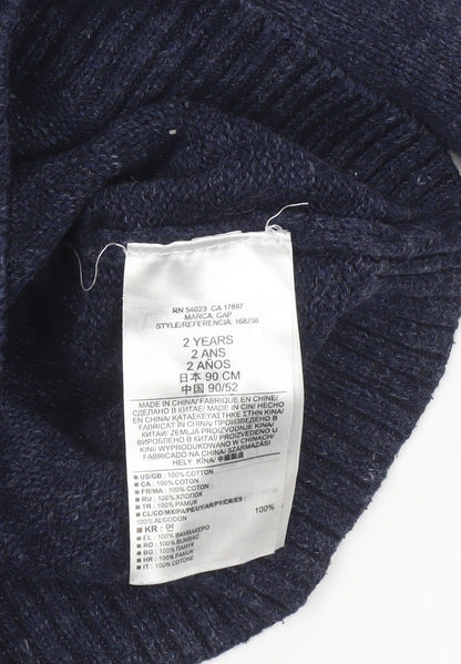 Boys UK Size 2 Years Gap Blue Pullover Jumper