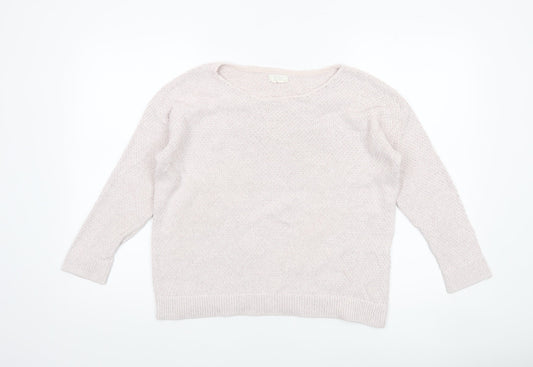 Womens UK Size 12 Fat Face Beige Pullover Jumper
