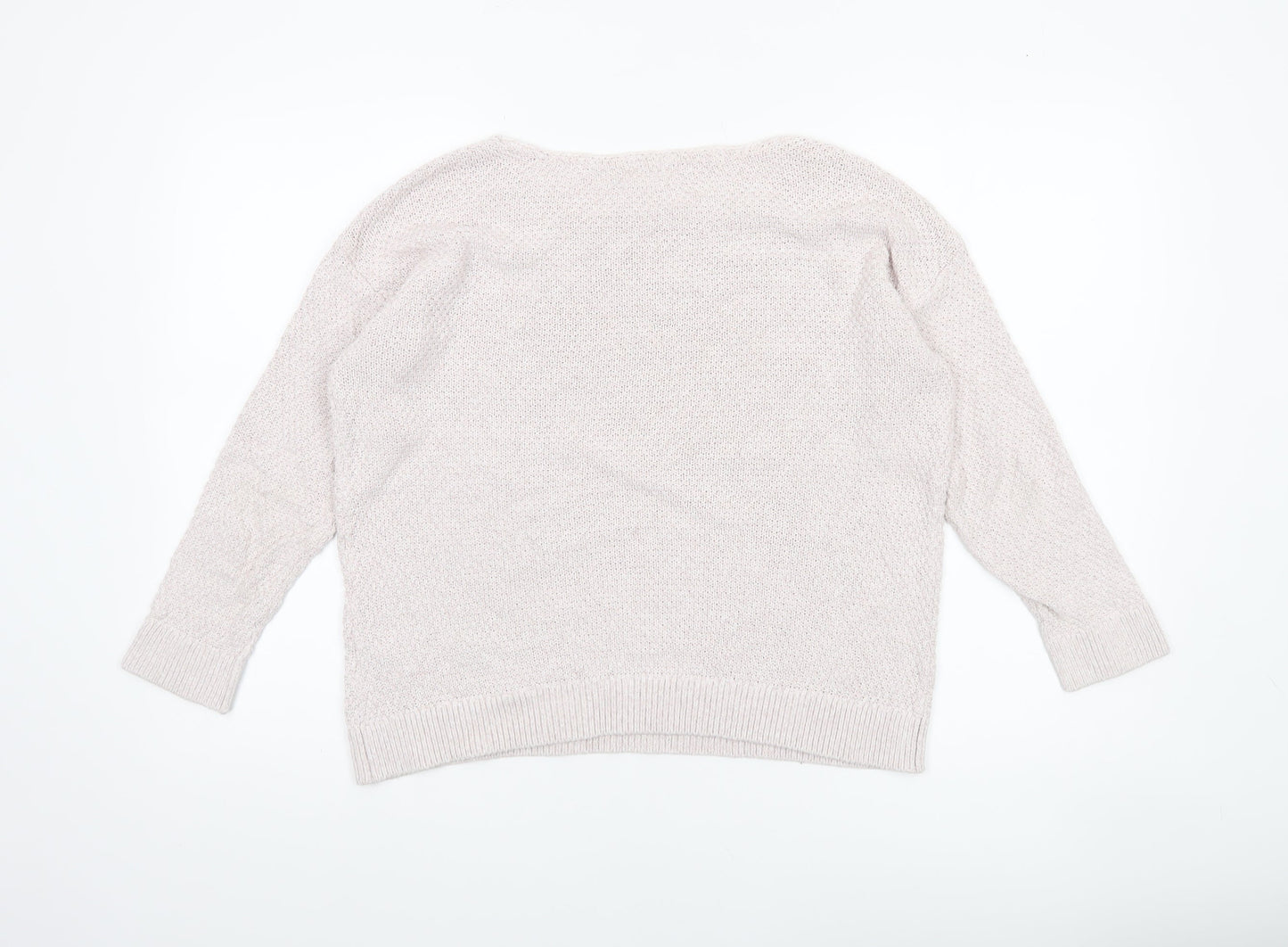 Womens UK Size 12 Fat Face Beige Pullover Jumper