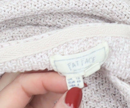 Womens UK Size 12 Fat Face Beige Pullover Jumper