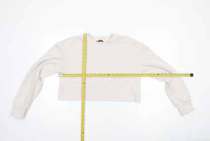 Womens UK Size S Zara Beige Cropped T-Shirt