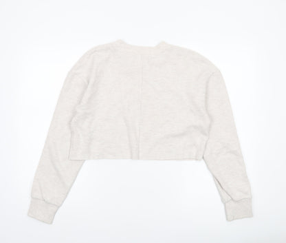 Womens UK Size S Zara Beige Cropped T-Shirt