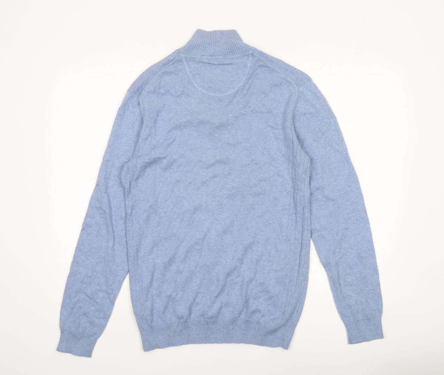 Mens UK Size S White Stuff Blue 1/4 Zip Jumper