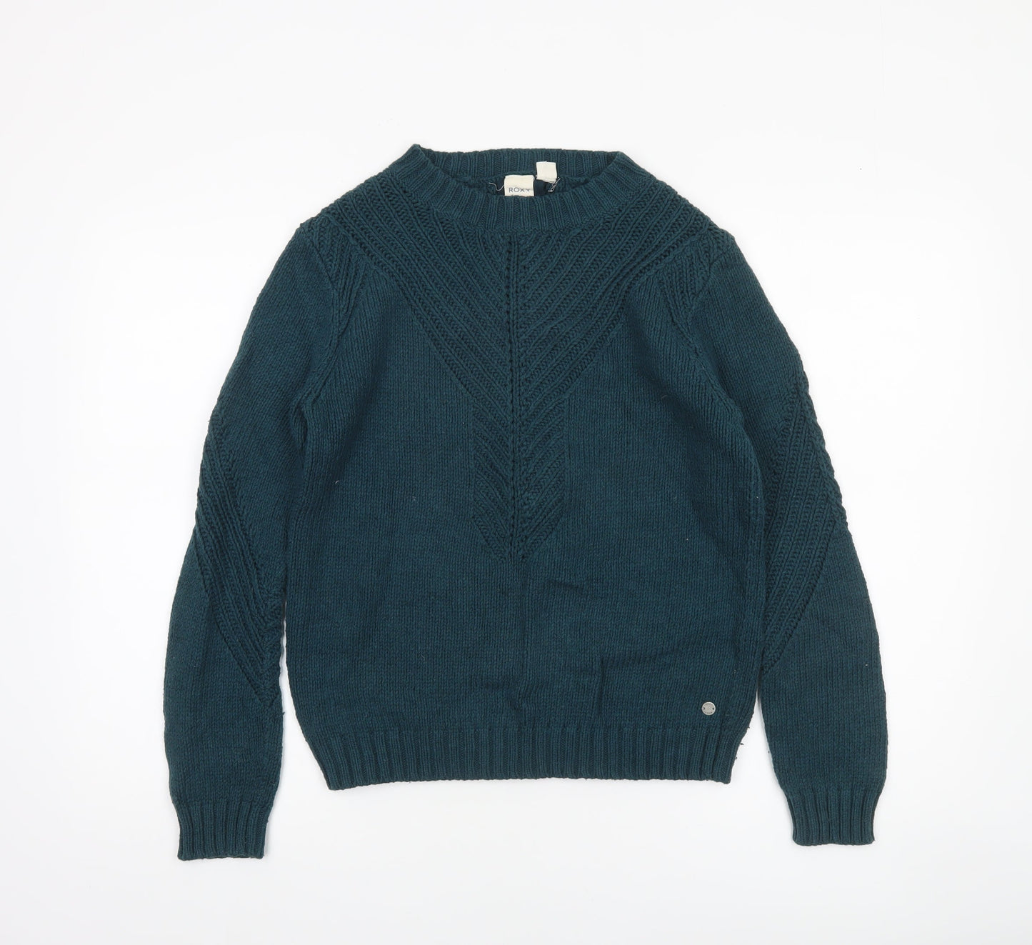 Womens UK Size XS ROXY Green Full Zip Jumper