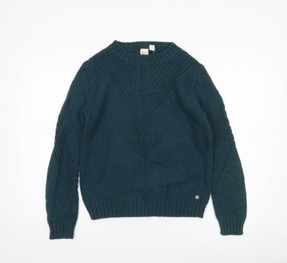 Womens UK Size XS ROXY Green Full Zip Jumper