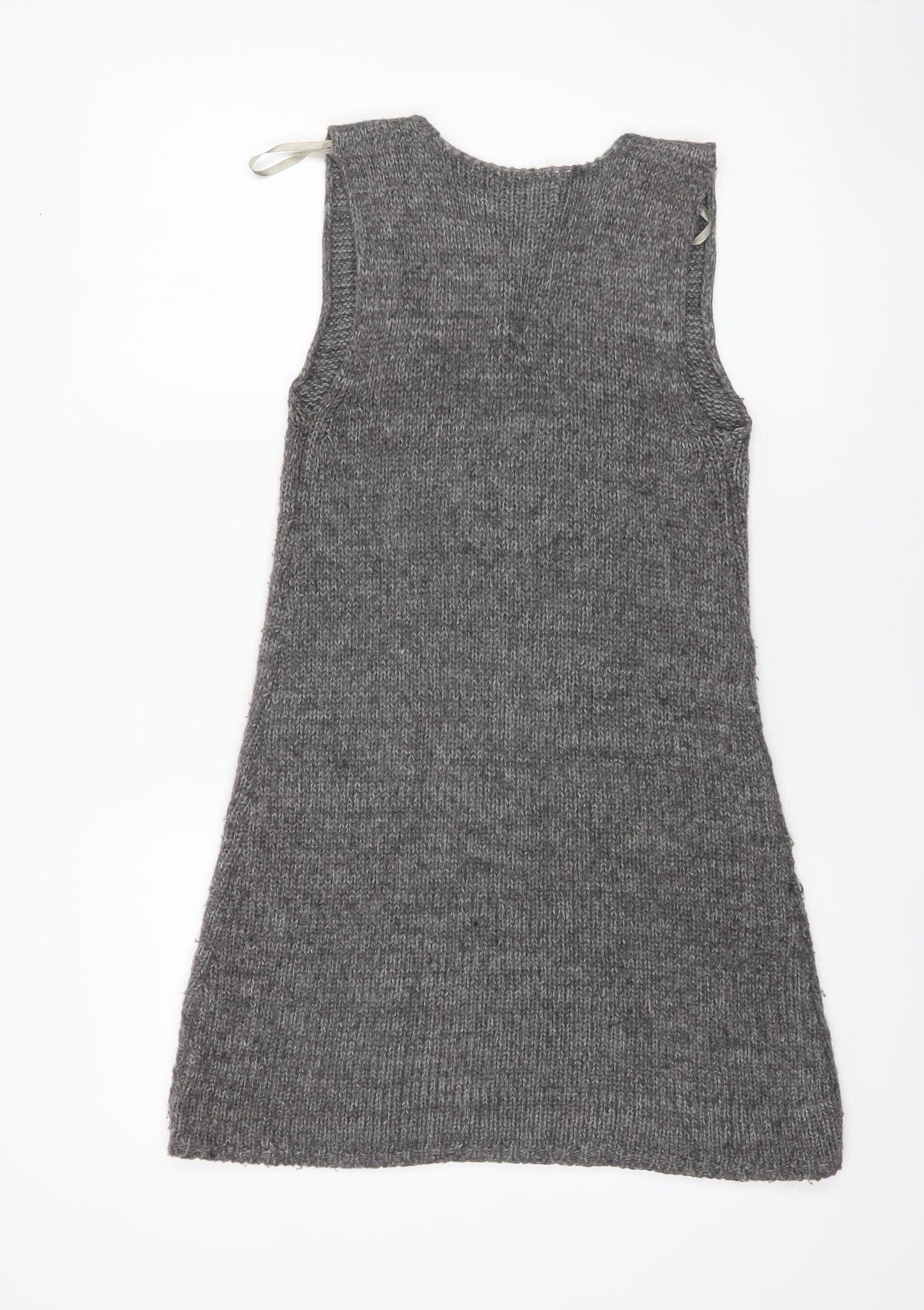 Womens UK Size 8 QED London Grey Vest Jumper