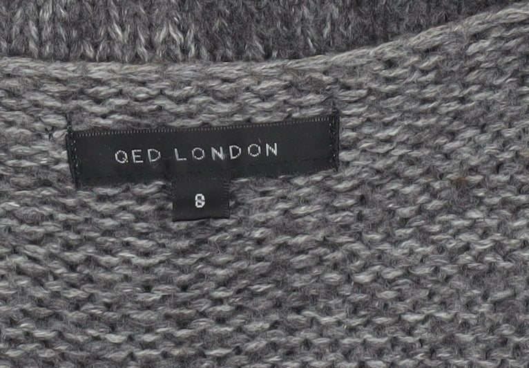 Womens UK Size 8 QED London Grey Vest Jumper