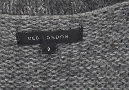 Womens UK Size 8 QED London Grey Vest Jumper