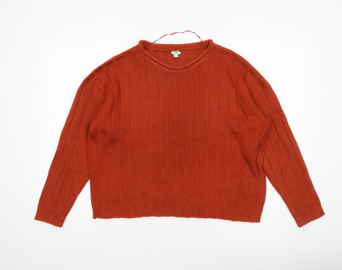 Womens UK Size 12 OVS Orange Pullover Jumper