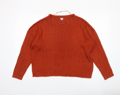 Womens UK Size 12 OVS Orange Pullover Jumper