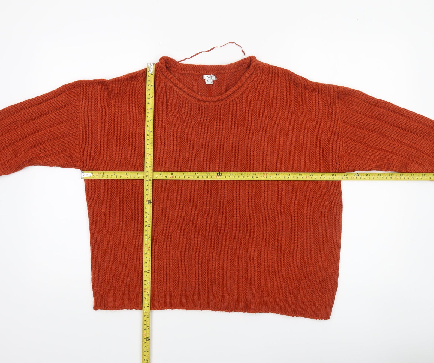 Womens UK Size 12 OVS Orange Pullover Jumper