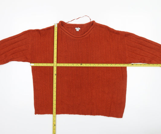 Womens UK Size 12 OVS Orange Pullover Jumper