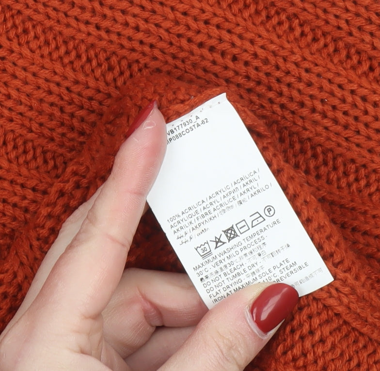 Womens UK Size 12 OVS Orange Pullover Jumper