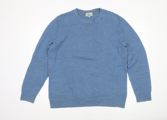 Mens UK Size L Marks and Spencer Blue Pullover Jumper