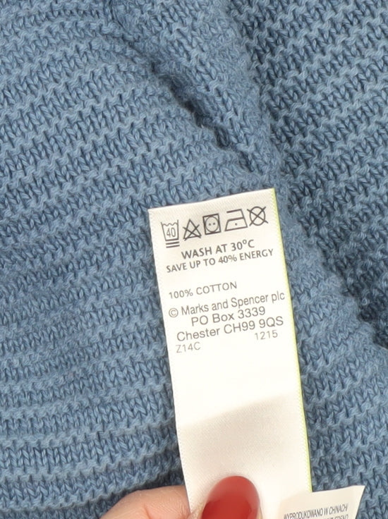 Mens UK Size L Marks and Spencer Blue Pullover Jumper