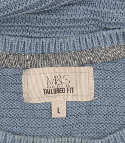 Mens UK Size L Marks and Spencer Blue Pullover Jumper