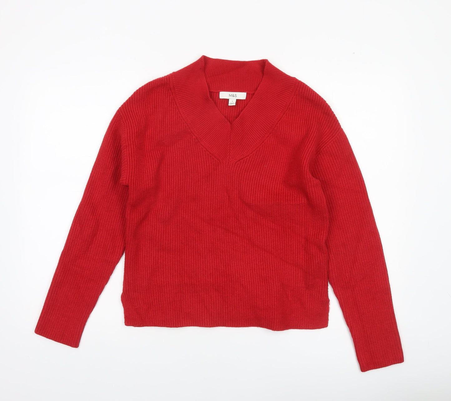 Womens UK Size S Marks and Spencer Red Pullover Jumper