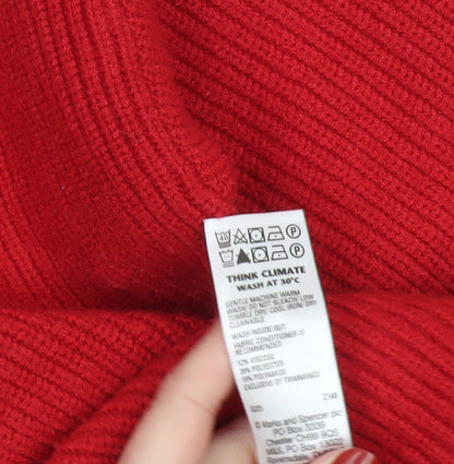 Womens UK Size S Marks and Spencer Red Pullover Jumper