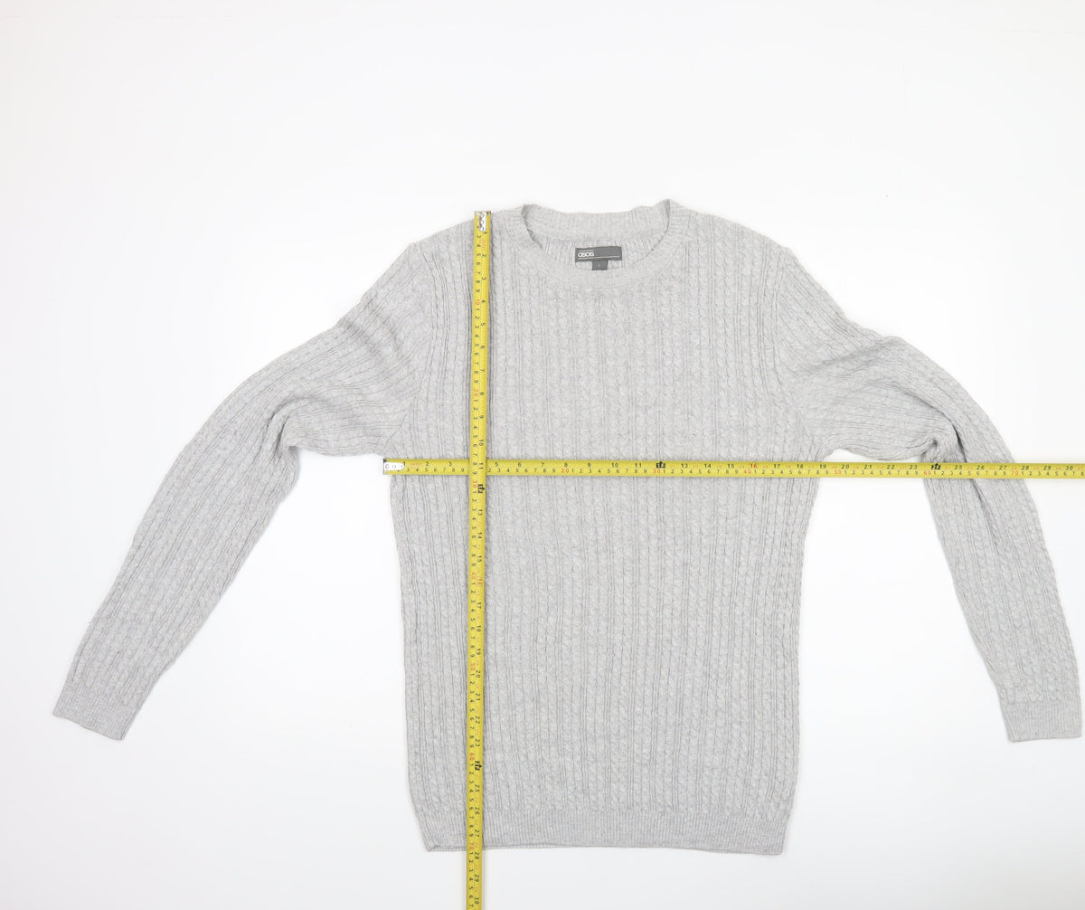 Mens UK Size L ASOS Grey Pullover Jumper