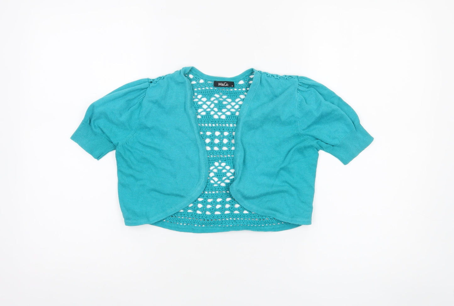 Womens UK Size M M&Co Blue Cardigan Jumper