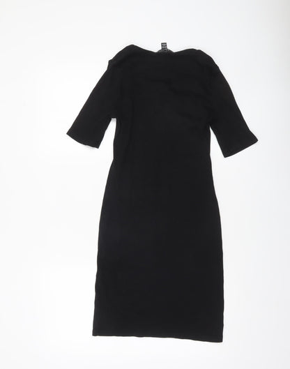 New Look Girls Black Button Front Stretch Shirt Dress 14-15 Years