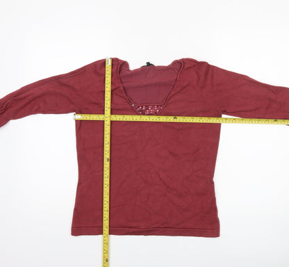 Womens UK Size M Linea Red Pullover Jumper