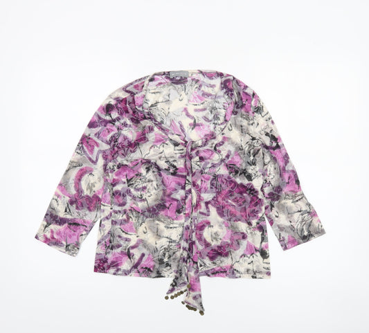 Womens UK Size 12 Marks and Spencer Multicoloured Wrap Blouse
