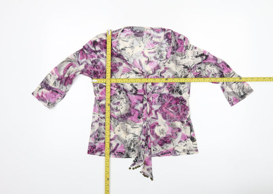 Womens UK Size 12 Marks and Spencer Multicoloured Wrap Blouse
