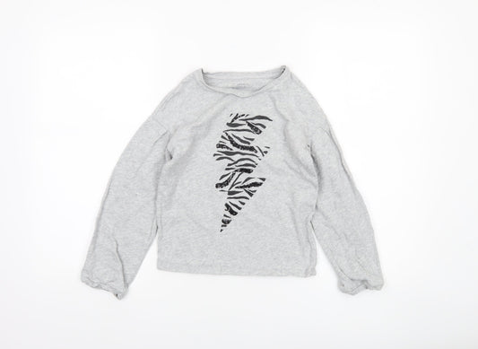 Girls UK Size 9 Years John Lewis & Partners Grey Pullover T-Shirt