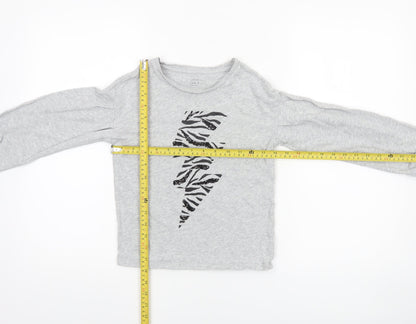 Girls UK Size 9 Years John Lewis & Partners Grey Pullover T-Shirt
