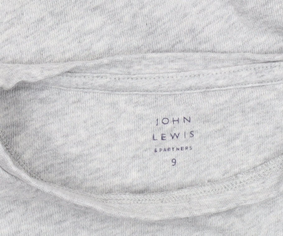 Girls UK Size 9 Years John Lewis & Partners Grey Pullover T-Shirt