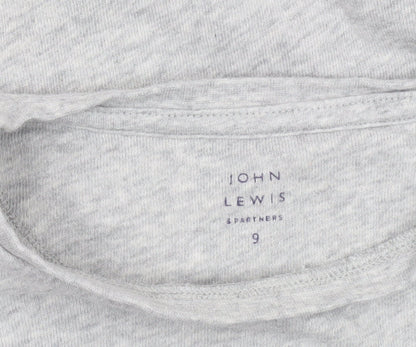 Girls UK Size 9 Years John Lewis & Partners Grey Pullover T-Shirt