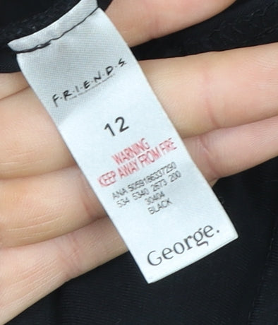 Womens UK Size 12 George Black Basic T-Shirt
