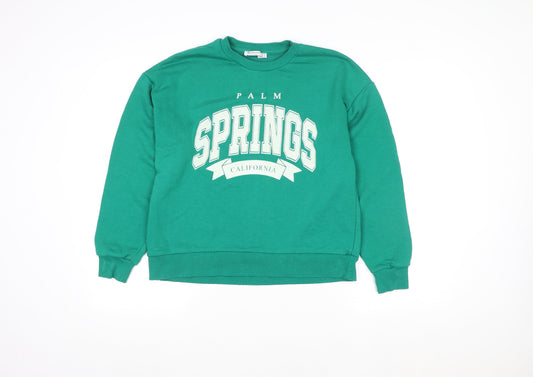 Womens UK Size 12 Stradivarius Green Pullover Sweatshirt