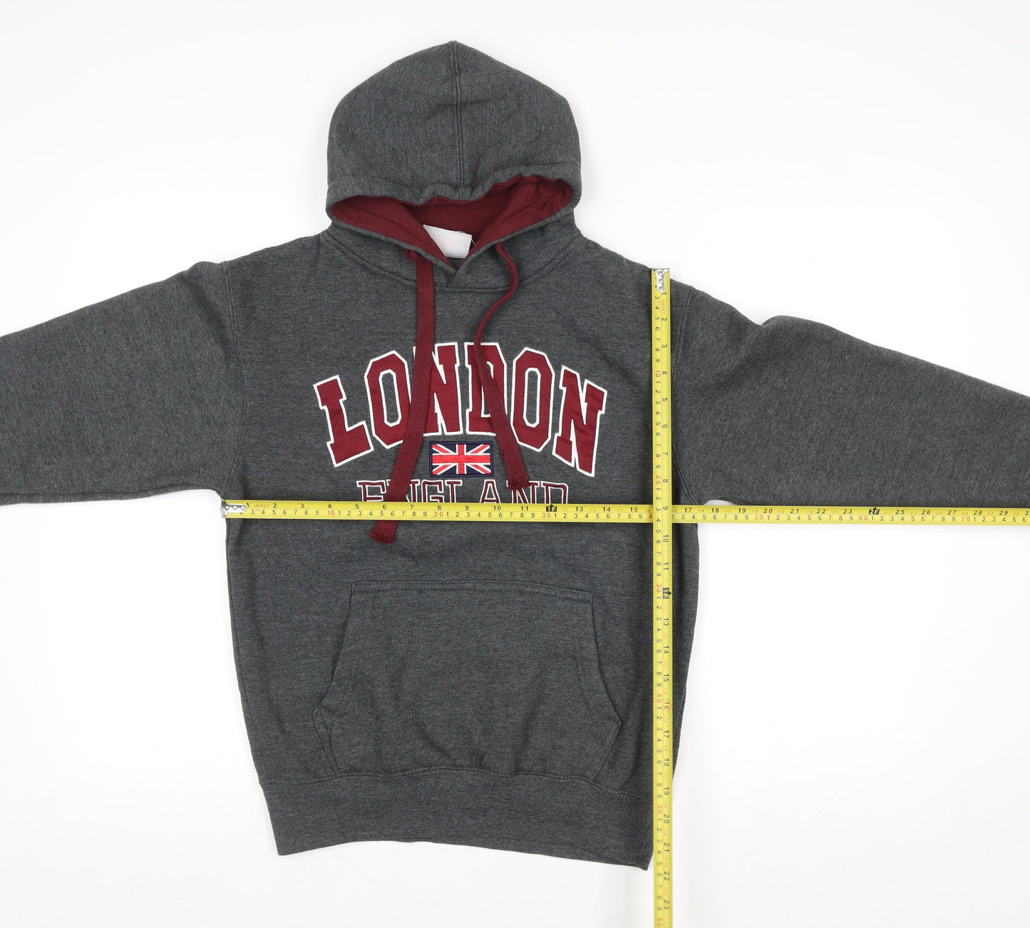 Mens UK Size XS Zone One Grey Pullover Hoodie