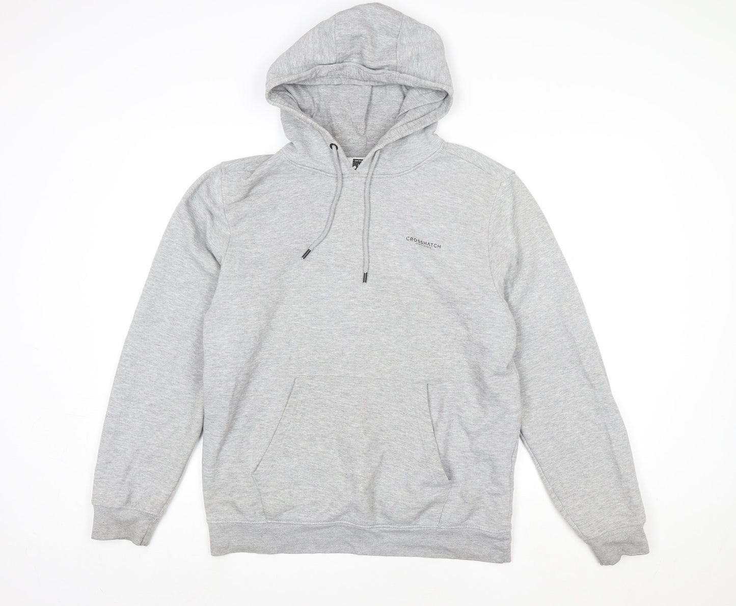 Mens UK Size L Crosshatch Grey Pullover Hoodie