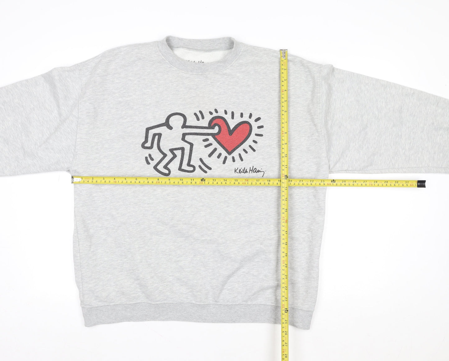 Womens UK Size L Keith Haring Grey Pullover Sweatshirt