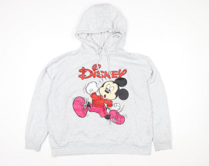 Womens UK Size L Disney Grey Pullover Hoodie