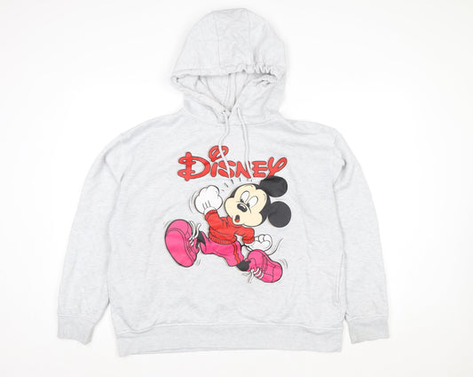 Womens UK Size L Disney Grey Pullover Hoodie