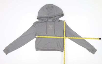 Womens UK Size 4 Pink Soda Grey Pullover Hoodie