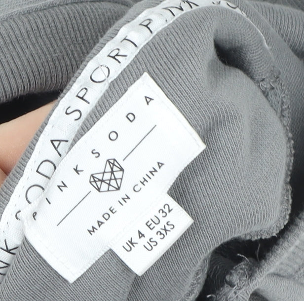 Womens UK Size 4 Pink Soda Grey Pullover Hoodie