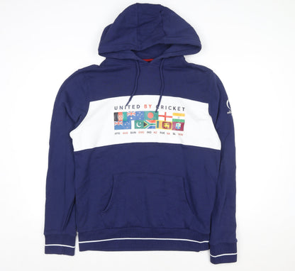 Mens UK Size XL Cricket World Cup 2019 Blue Pullover Hoodie
