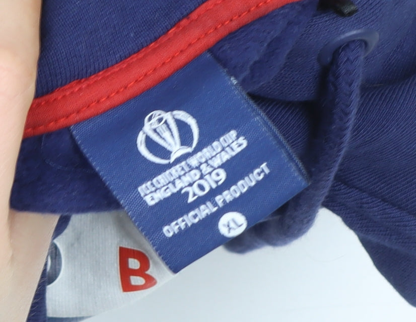 Mens UK Size XL Cricket World Cup 2019 Blue Pullover Hoodie