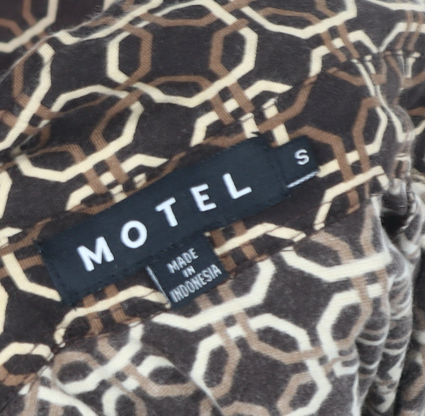 Womens UK Size S Motel Brown Cropped Blouse