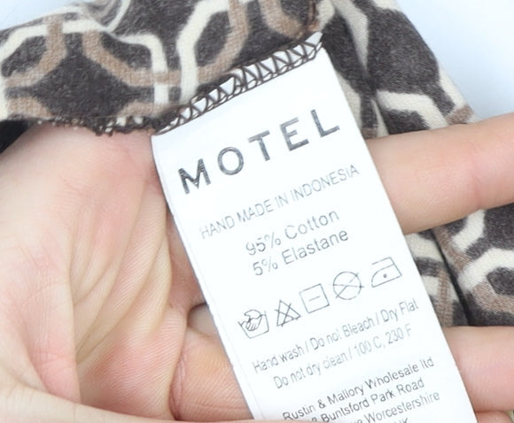 Womens UK Size S Motel Brown Cropped Blouse