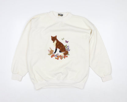 Womens UK Size 12 Acorn Leisure Ivory Pullover Sweatshirt